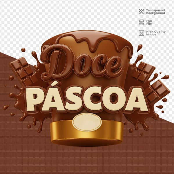 SELO 3D PARA PÁSCOA PSD EDITÁVEL