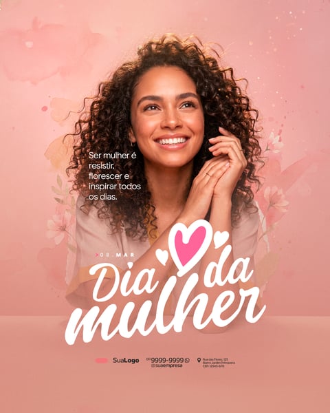 DIA INTERNACIONAL DA MULHER 08 DE MARÇO SOCIAL MEDIA PSD EDITÁVEL 1