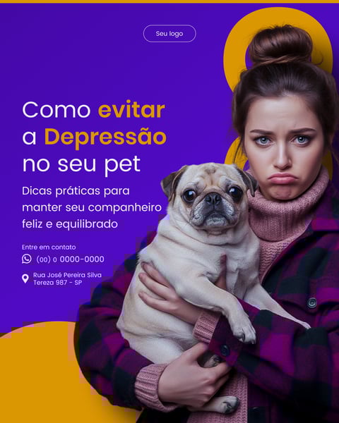 COMO EVITAR A DEPRESSÃO NO SEU PET Figma Social Media Template