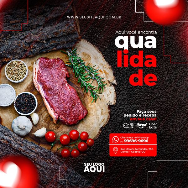 FEED QUADRADO - AÇOUGUE | CARNE | CHURRASCO | SOCIAL MEDIA | PSD EDITÁVEL