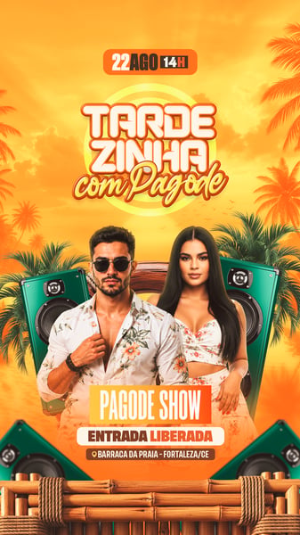23 FLYER EVENTO TARDEZINHA COM PAGODE STORY PSD EDITÁVEL