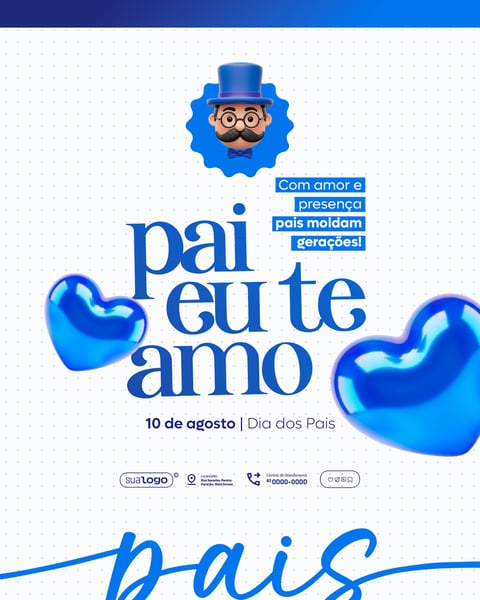 DIA DOS PAIS 10 DE AGOSTO SOCIAL MEDIA PSD EDITÁVEL FEED 8