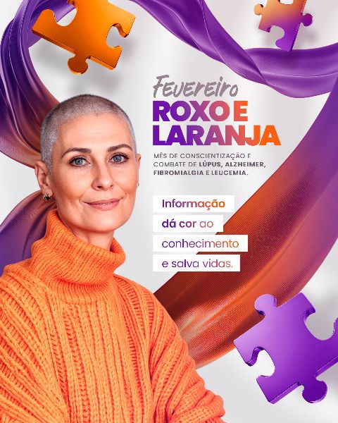 CAMPANHA  FEVEREIRO ROXO E LARANJA -  SOCIAL MEDIA