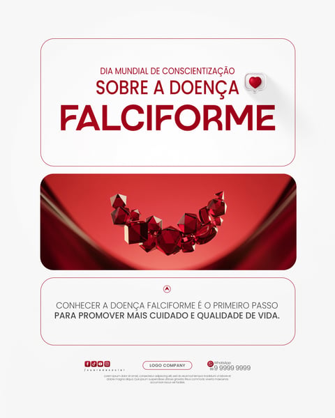DIA MUNDIAL DE CONSCIENTIZAÇÃO SOBRE A DOENÇA FALCIFORME SOCIAL MEDIA PSD EDITÁVEL 5