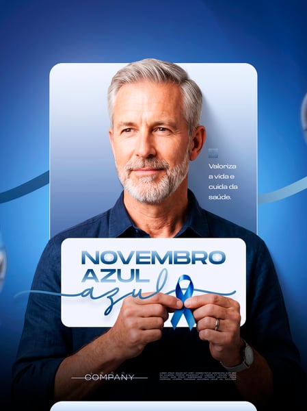 NOVEMBRO AZUL PREVENÇÃO CÂNCER DE PRÓSTATA SOCIAL MEDIA FLYER PSD EDITÁVEL