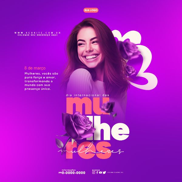 DIA INTERNACIONAL DA MULHER DIA 8 DE MARÇO 1080X1080