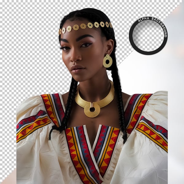 MULHER NEGRA AFRO ELEMENTO PSD PNG