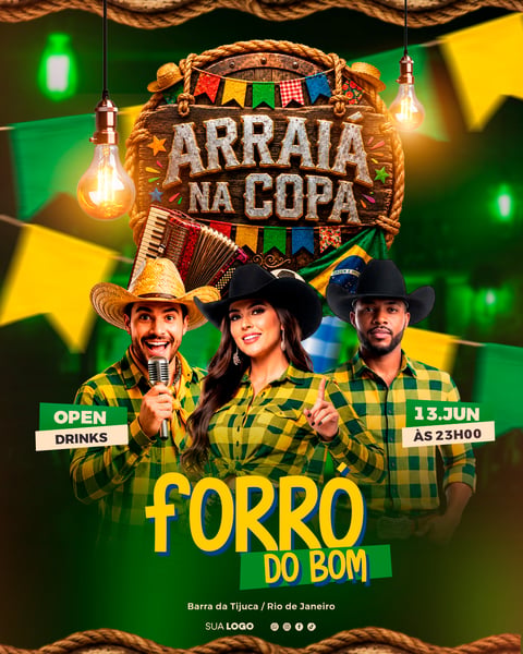 ARRAIÁ NA COPA DO MUNDO BRASIL SÃO JOÃO FESTA JUNINA FORRÓ SERTANEJO EVENTO SHOW