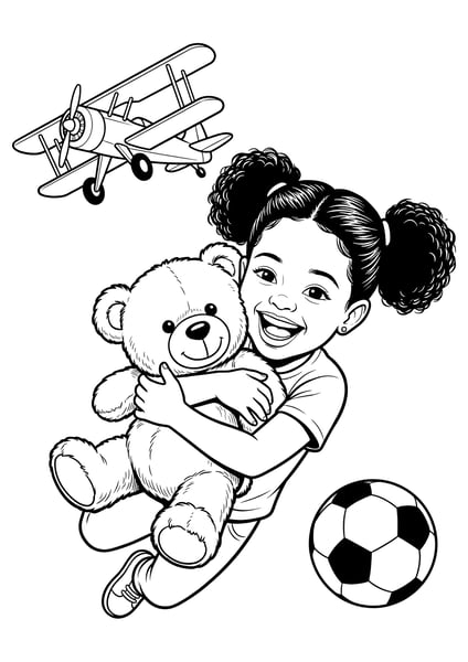 IMAGEM PARA IMPRESSÃO DIA DAS CRIANÇAS MENINA COM BRINQUEDOS EM JPG