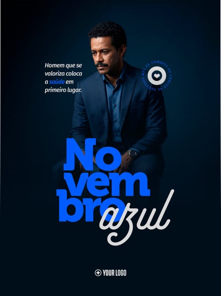NOVEMBRO AZUL SAÚDE DO HOMEM SOCIAL MEDIA FLYER PSD EDITÁVEL