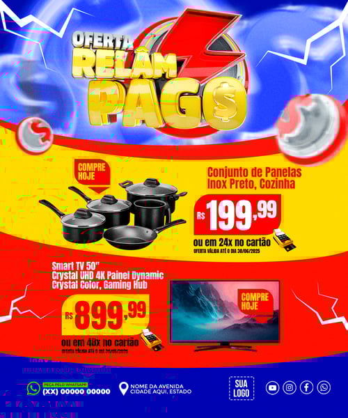 ENCARTE OFERTA RELÂMPAGO SUPERMERCADO REDES SOCIAIS