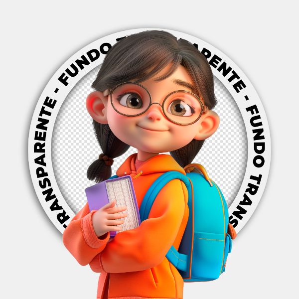 CRIANÇA | MENINA ESTILO PIXAR DESENHO | IMAGEM SEM FUNDO