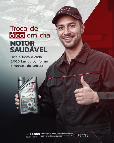 Oficina Mecânica Social Media PSD Editável 