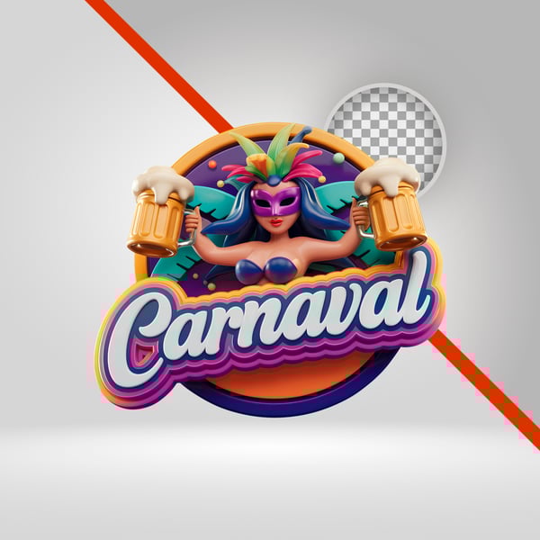 SELO 3D CARNAVAL, TEXTO 3D, LOGOTIPO PARA BLOCO, FOLIA, FLYERS 19