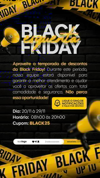 BLACK FRIDAY AVISO COMUNICADO ANÚNCIO STORY SOCIAL MEDIA PSD EDITÁVEL 5