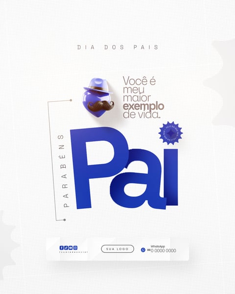 FELIZ DIA DOS PAIS 10 DE AGOSTO SOCIAL MEDIA FEED PSD EDITÁVEL 8