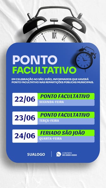 FERIADO JUNINO PONTO FACULTATIVO DE JUNHO PSD EDITÁVEL