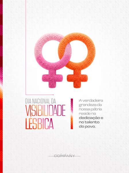 CONSCIENTIZAÇÃO VISIBILIDADE LÉSBICA SOCIAL MEDIA FLYER PSD EDITÁVEL
