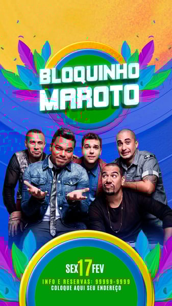FLYER EVENTO CARNAVAL BLOQUINHO MAROTO STORIES