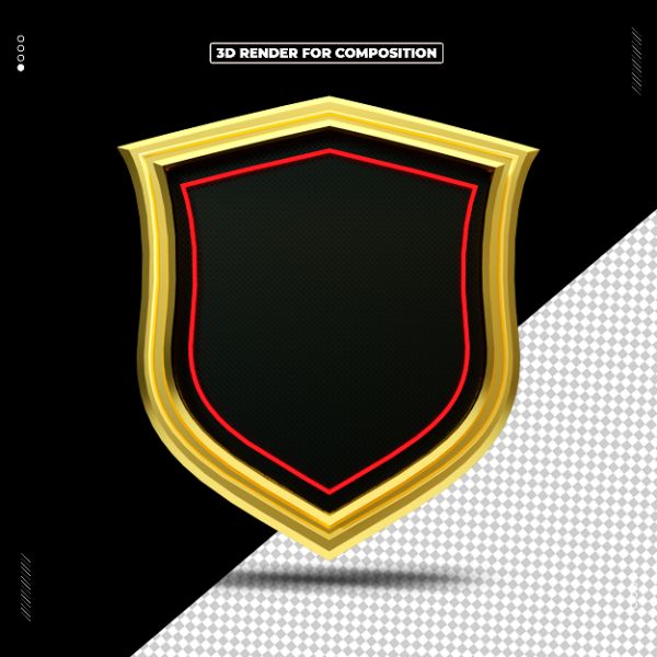 ESCUDO METÁLICO OBJETO 3D