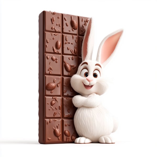 DTM BARRA DE CHOCOLATE COM COELHO BRANCO 3D (9)