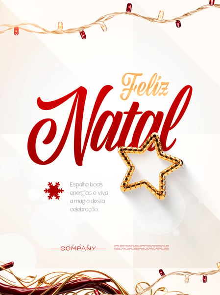 FELIZ NATAL ESTRELA DOURADA SOCIAL MEDIA FLYER PSD EDITÁVEL