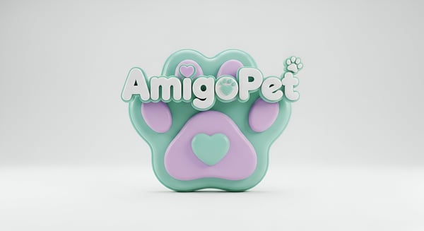 UM SELO 3D EM FORMATO DE PATINHA DE CACHORRO ESCRITO AMIGO PET 4