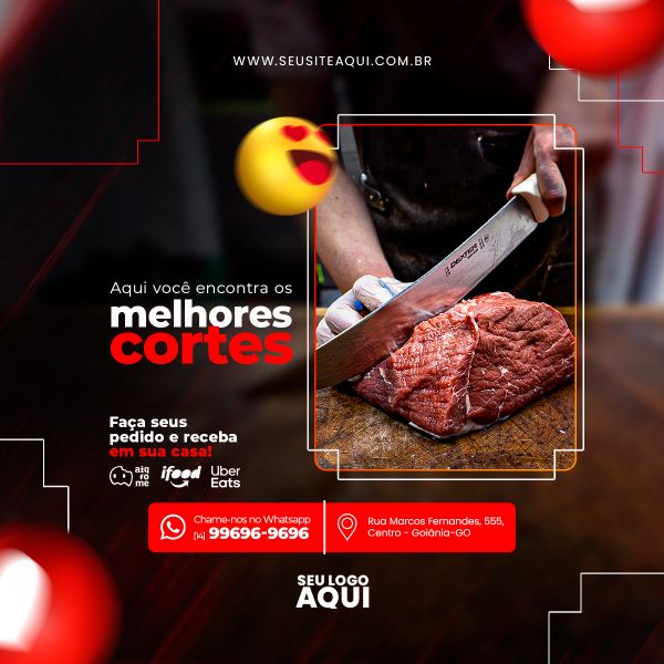 FEED QUADRADO - AÇOUGUE | CARNE | CHURRASCO | SOCIAL MEDIA | PSD EDITÁVEL