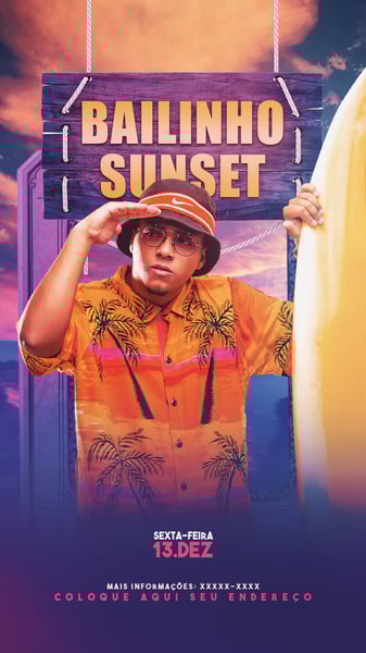 FLYER EVENTO BAILINHO SUNSET STORIES