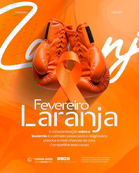 FEVEREIRO LARANJA MÊS DE CONSCIENTIZAÇÃO E COMBATE À LEUCEMIA SOCIAL MEDIA PSD EDITÁVEL 6