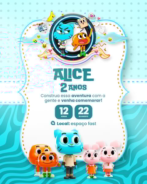 NZN CONVITE DE ANIVERSÁRIO INFANTIL GUMBALL DARWIN MODELO PSD EDITÁVEL (1)
