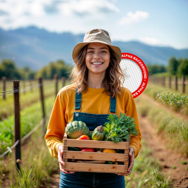 ZHS EMPREENDEDORA RURAL NA LAVOURA COM PRODUTOS ORGÂNICOS – IMAGEM PARA COMPOSIÇÃO PSD