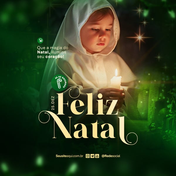 FELIZ NATAL RELIGIOSO 25 DE DEZEMBRO SOCIAL MEDIA PSD EDITÁVEL