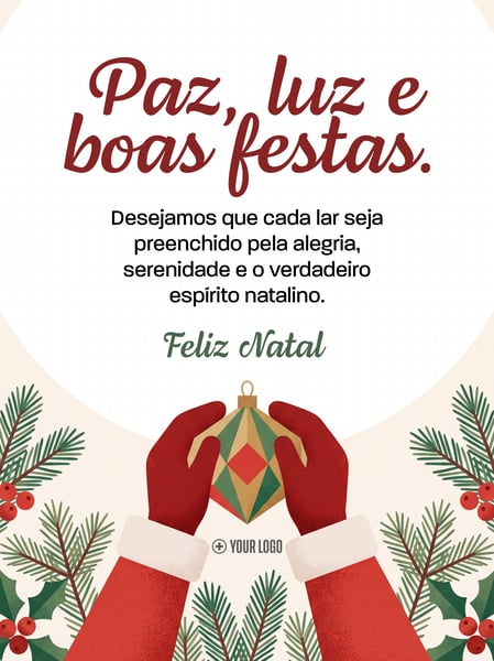 Feliz Natal Boas Festas Mensagem Social Media Flyer PSD Editável