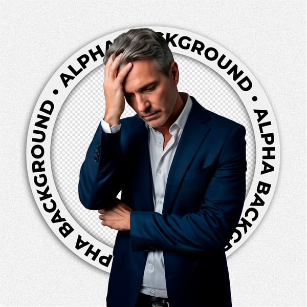 HOMEM DE TERNO DE MEIA IDADE PREOCUPADO COM MÃO NA CABEÇA2