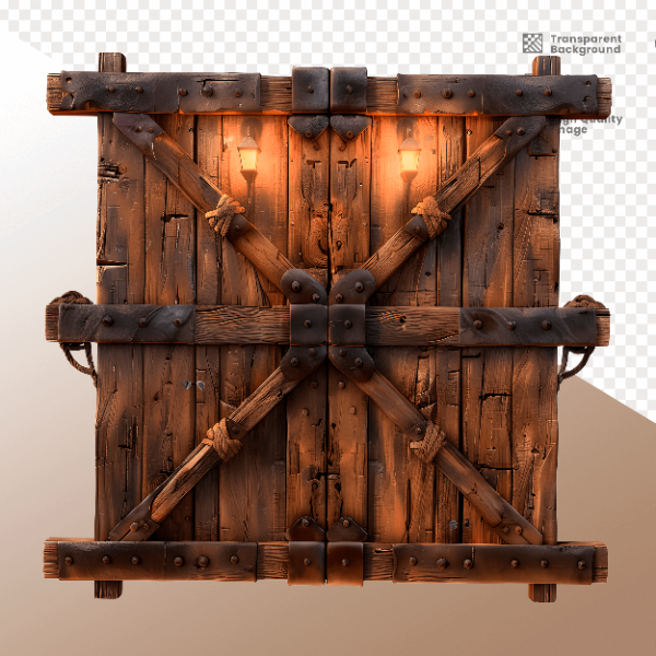 PORTA DE MADEIRA COM LUZ - ELEMENTO 3D PARA COMPOSIÇÃO