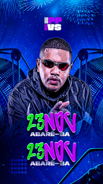 FLYER AGENDA DE SHOWS SEMANAL MENSAL MC PP DA VS STORY PSD EDITÁVEL