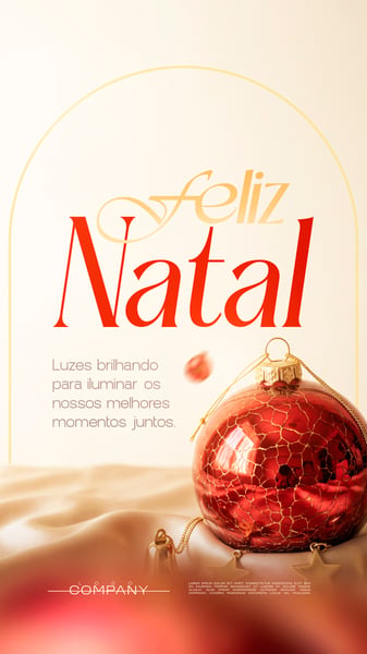 FELIZ NATAL BOLA VERMELHA SOCIAL MEDIA FLYER PSD EDITÁVEL STORY