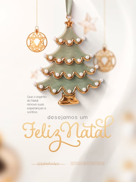 FELIZ NATAL ÁRVORE DOURADA SOCIAL MEDIA FLYER PSD EDITÁVEL
