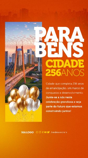 STORY - ANIVERSÁRIO CIDADE - LARANJA