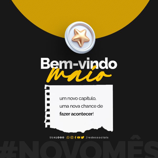 SOCIAL MEDIA - BEM VINDO MAIO - FAZER ACONTECER