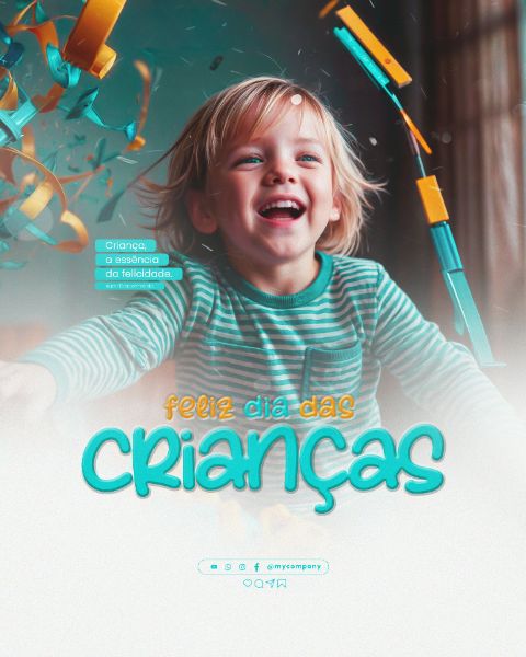 DIA DAS CRIANÇAS 12 DE OUTUBRO SOCIAL MEDIA PSD EDITÁVEL