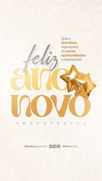 FELIZ ANO NOVO REVEILLON BOAS FESTAS SOCIAL MEDIA PSD EDITÁVEL