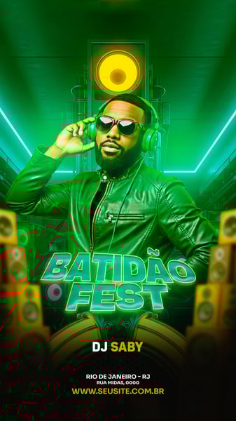 FLYER EVENTO SHOW DJ SABY BATIDÃO FEST PSD STORY 98