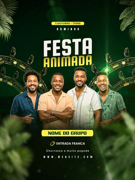 FLYER DE PAGODE FESTA ANIMADA PSD TEMPLATE