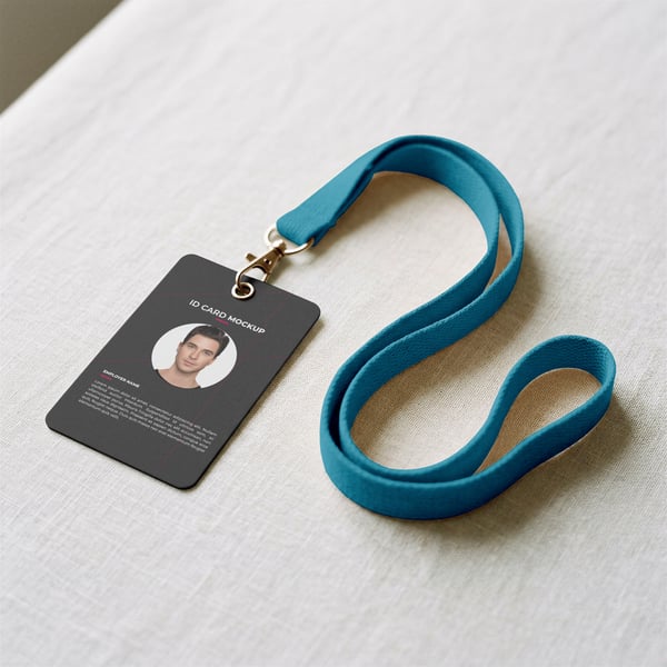 IDENTIFICAÇÃO EM CRACHÁ PSD EDITÁVEL MOCKUP