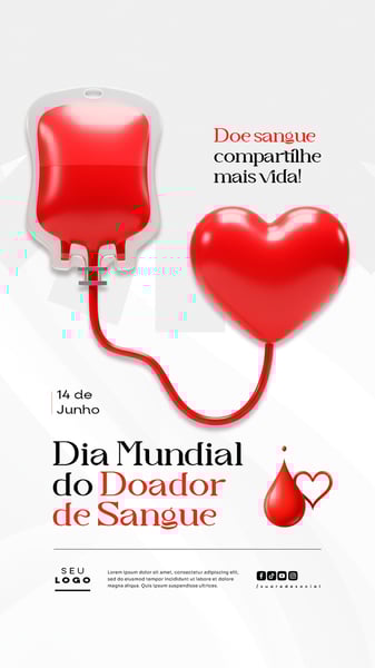 DIA MUNDIAL DO DOADOR DE SANGUE 14 DE JUNHO SOCIAL MEDIA POST STORY 6