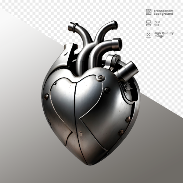 CORAÇÃO FERRO E MADEIRA  ELEMENTO 3D PARA COMPOSIÇÃO - HEART