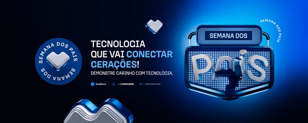 Capa Semana dos Pais para Loja de Informática Social Media PSD Editável