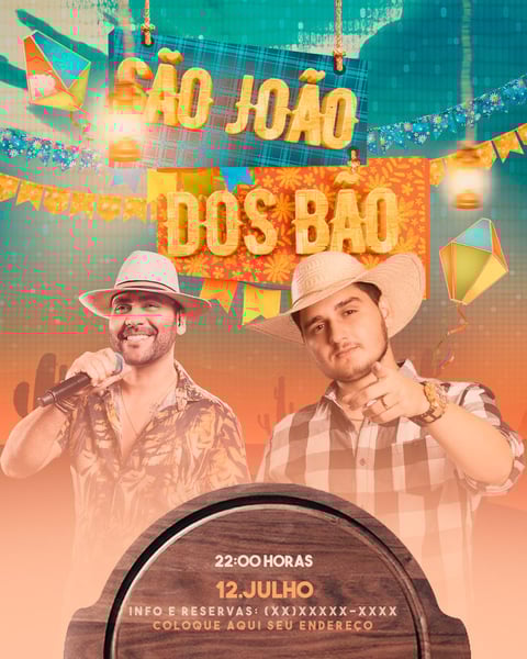 FLYER EVENTO SÃO JOÃO DOS BÃO FEED